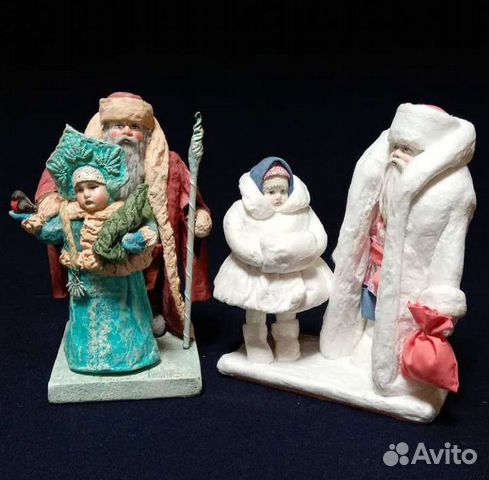 Дед Мороз и Снегурочка. Подставочная ватная