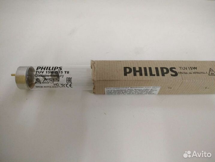Лампы бактерицидные Philips 8w, 15w, 30w новые
