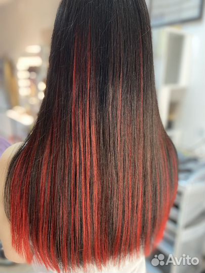 Цветное наращивание волос, наращивание волос