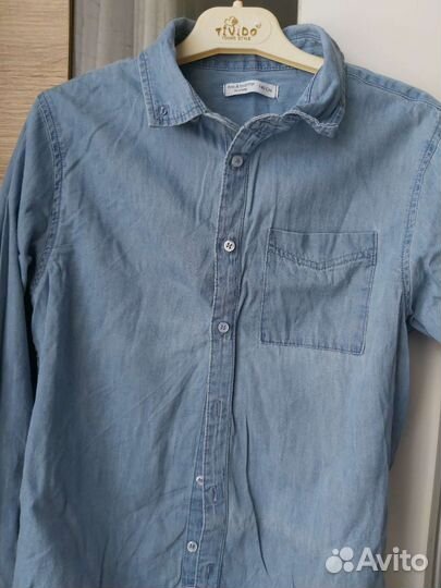 Джинсовая рубашка для девочки 140