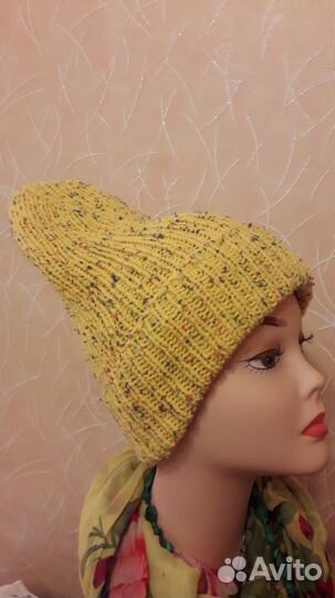 Шапка вязанная тыковка, молодежная, мужская, женс