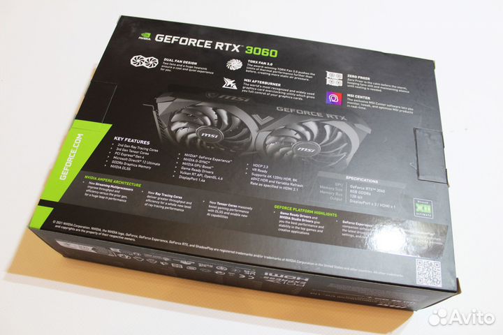 Видеокарта Geforce Rtx 3060 8 GB MSI Ventus 2x