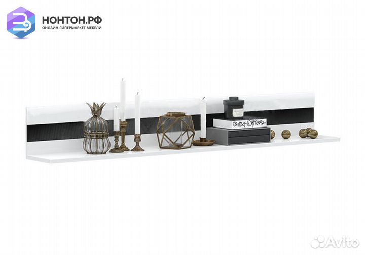 Полка Магнолия белый глянец