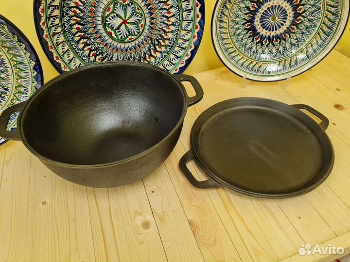 Казан с крышкой сковородой 8л