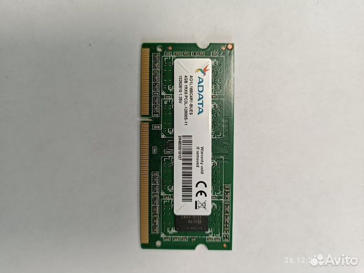 Adata sodimm DDR3L 4Гб 1600MHz