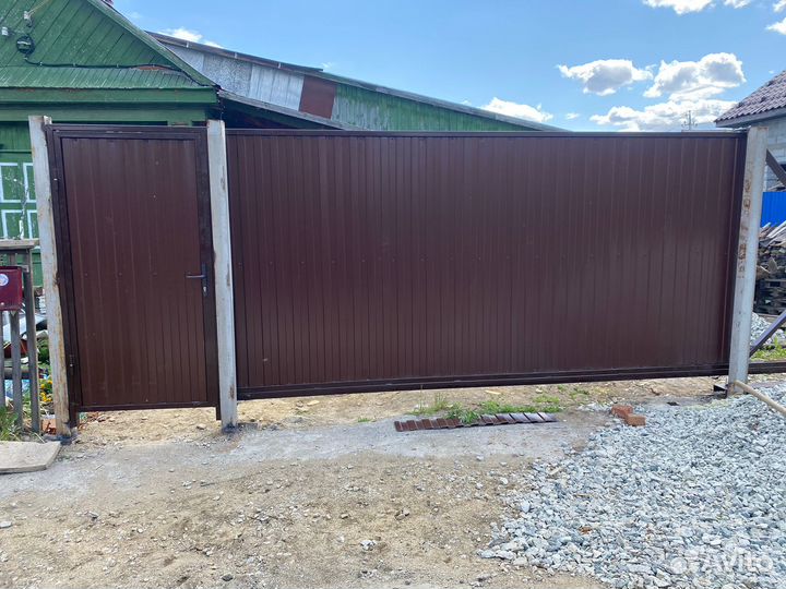 Откатные ворота с электроприводом под ключ