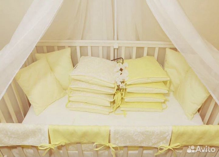 Комплект для детской кроватки лён