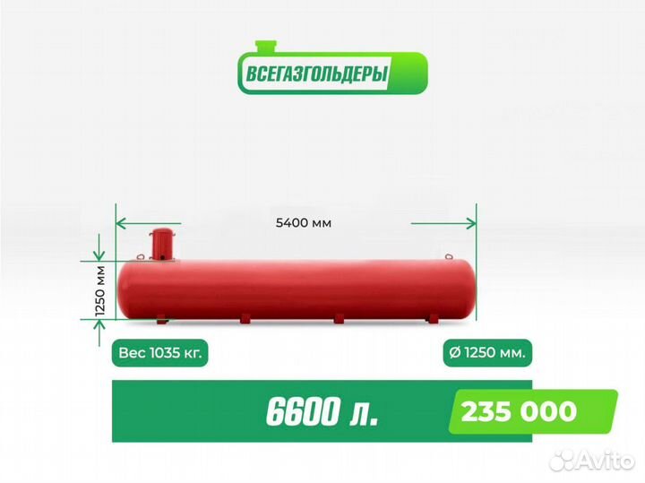 Газгольдер 6600 л. Надземный / Доставка Монтаж