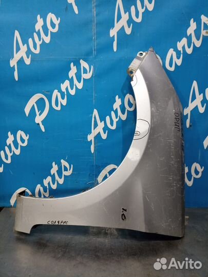 Хендай Солярис крыло переднее левое серебристое