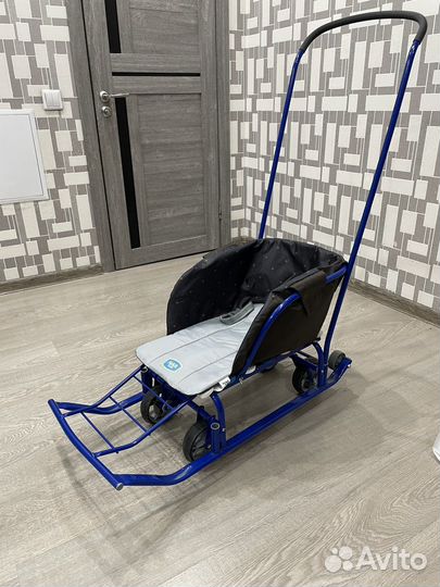 Санки с колесами +сидение