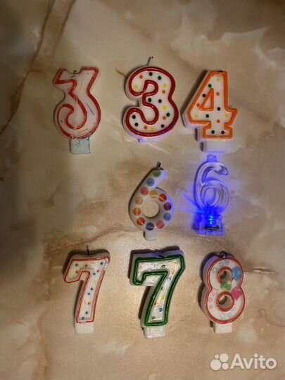 Свечи на торт 3 4 6 7 8 лет