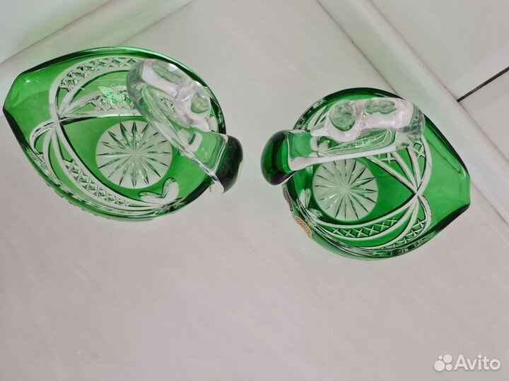 Пара хрустальных лебедей Богемия