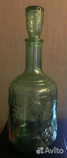 Графин зеленое стекло виноград СССР