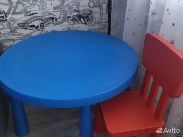 Детский стол и стул IKEA маммут