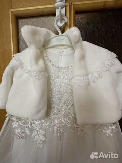 Детское нарядное платье белое 110