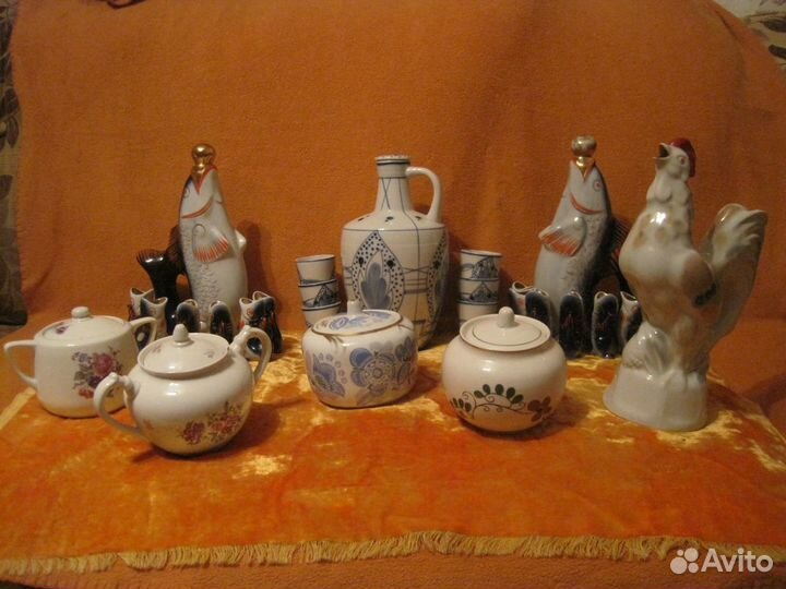 Графинчики СССР Гжель, пфз, сахарницы фарфор