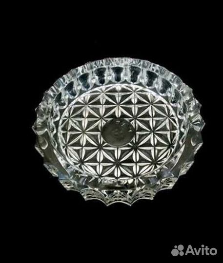 Стеклянная пепельница ваза для колец СССР 13 см