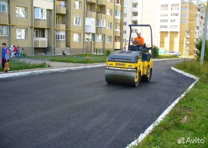 Асфальтирование, укладка асфальтовой крошки