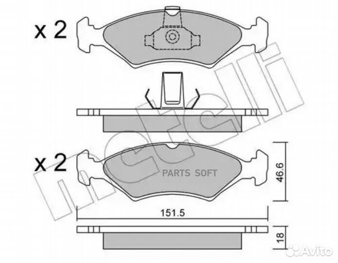 Metelli 22-0093-0 Колодки тормозные
