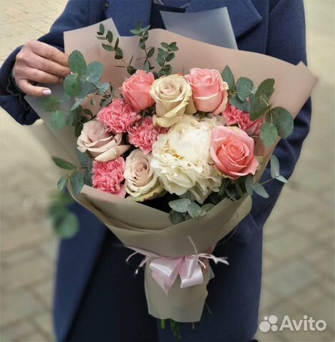 Нежный кремовый букет №282