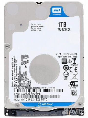 Жесткий диск WD Blue 1TB (WD10spzx)