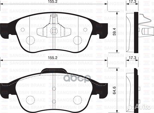 Колодки тормозные передние SP1390 Sangsin brake
