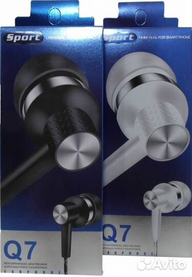 Наушники Q7 с микрофоном, Черные