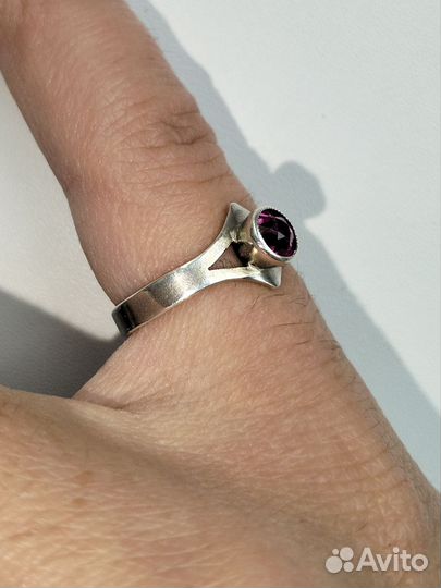 Серебряное кольцо СССР 875 с рубином
