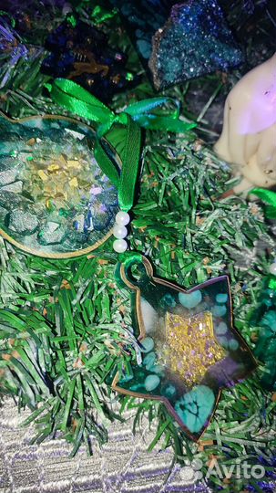 Елочные игрушки из эпоксидной смолы