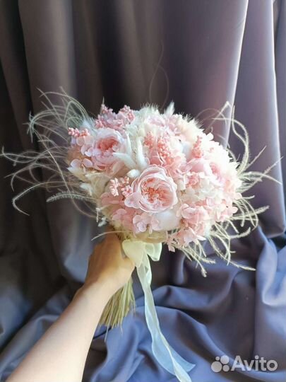 Букет свадебный из стабилизированных цветов