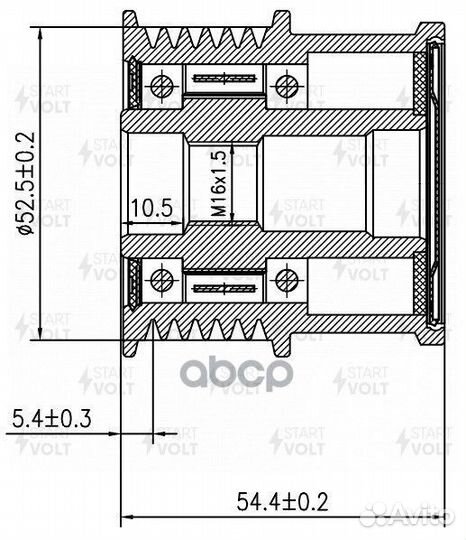 Шкив с обгонной муфтой генер. для а/м VAG Polo
