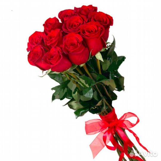 Букет из 11 высоких красных роз 90 см