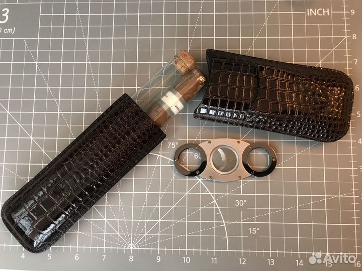 Портсигар с резаком, кожа