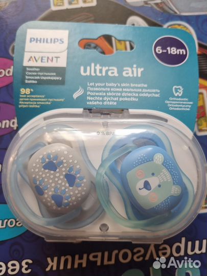 Пустышка (соска) philips avent с футляром 6-18 мес