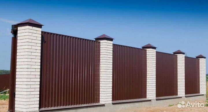 Забор металлический,калитки под ключ