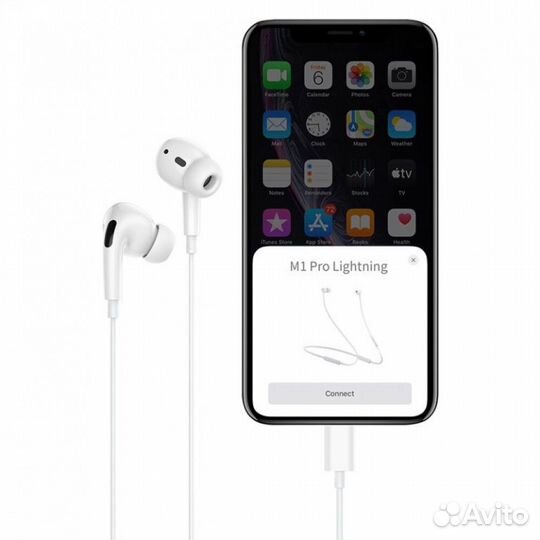 Наушники с гарнитурой Hoco M1 Pro 8 pin for Apple