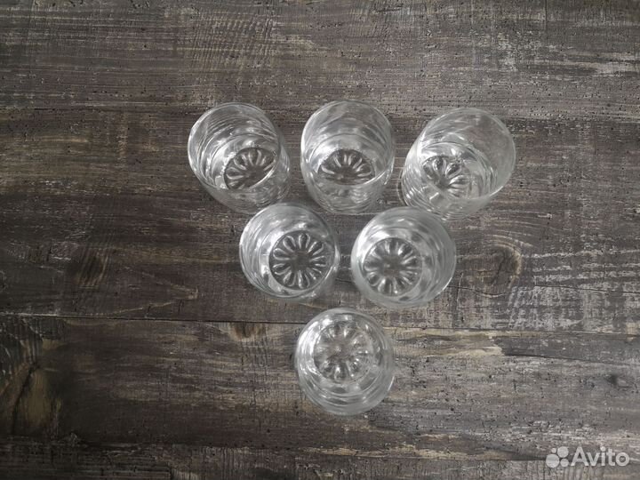 Новые стеклянные стопки для водки 6 шт