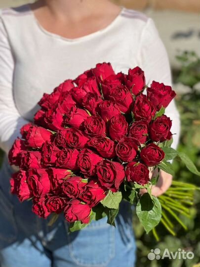 Букеты 21, 35, 51, 101 розы букет гигант