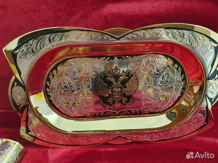 Набор винный. Латунь, никель, золото, эмаль. Новый