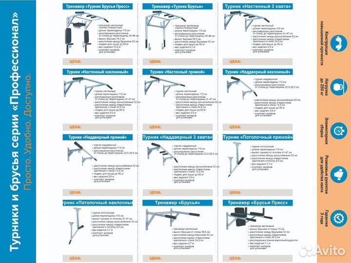 Турники и брусья, до 250 кг., пр-во Россия