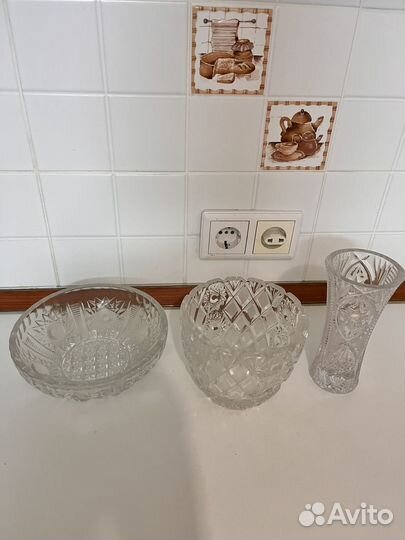 Хрусталь СССР ваза салатник
