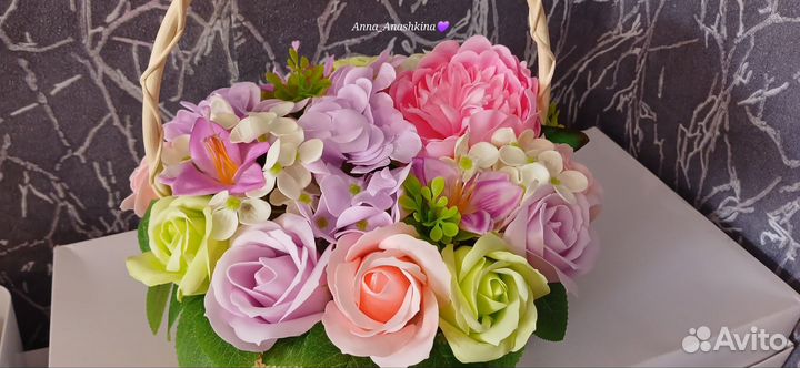 Букет из мыльных роз