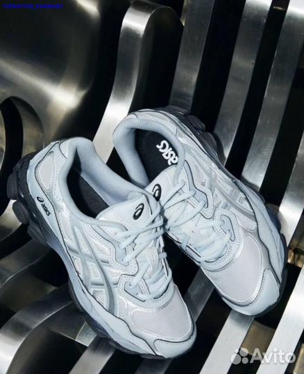 Кроссовки asics gel nyc серые оригинал