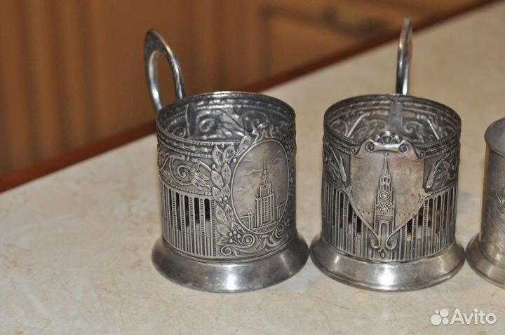 Старинные подстаканники разные