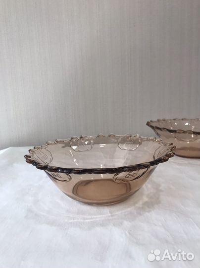 Ваза салатник СССР карамельное стекло