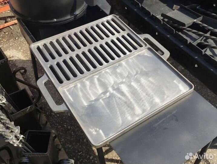 Чугунная решётка гриль с противнем