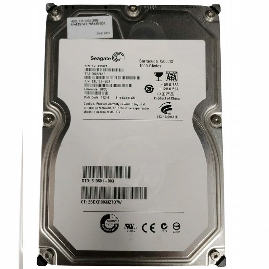 [585465-001] Жесткий Диск Hp 1tb Sata3 3,5" Hdd 585465-001