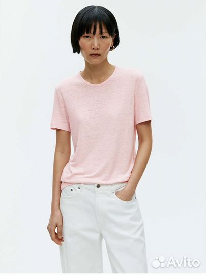 Футболка льняная розовая Arket p.XS,S,M