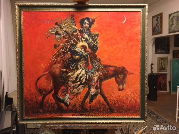 Путеществие на убывающую луну, картина маслом