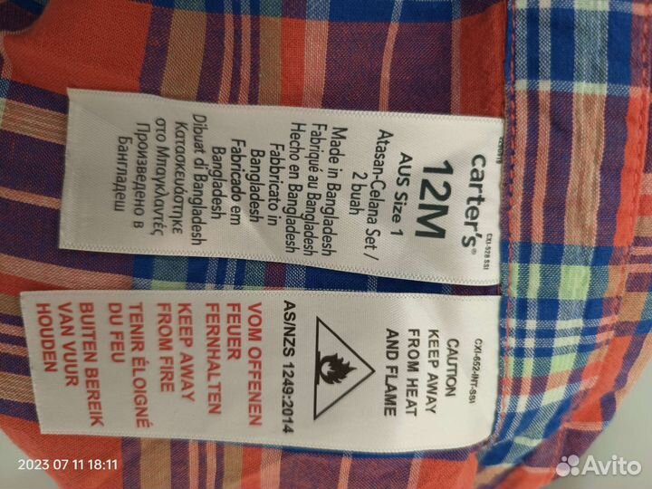 Carter's. Комплект. Новый. Рубашка и брюки. 80-86